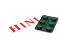 Swine FLU H1N1 alert - green pills Royalty Free Stock Photo