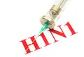 Swine FLU H1N1 disease - syringe and red alert Royalty Free Stock Photo