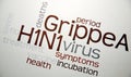 Swine flu H1N1 disease with virus Royalty Free Stock Photo
