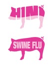 Swine flu H1N1 icons Royalty Free Stock Photo