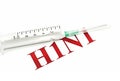 Swine FLU H1N1 - syringe and red alert Royalty Free Stock Photo