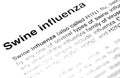 Swine flu or H1N1 virus text