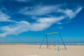 Swing, beach, sea; Rocket float tower Royalty Free Stock Photo