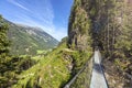 Swing bridge over the Riesach waterfall at Rohrmoos Untertal