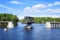 Swing bridge at Perry Island. 30000 Islands, Ontario, Canada Royalty Free Stock Photo