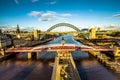 Swing bridge and Tyne bridge, Newcastle upon Tyne Royalty Free Stock Photo