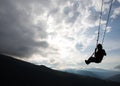 Swing at the Casa del Arbol in Banos, Ecuador Royalty Free Stock Photo