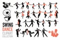 Swing dance clipart collection. Set of swing dancers isolated on white background