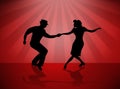 Swing Dance Couple , illustration Royalty Free Stock Photo