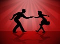 Swing Dance Couple , illustration Royalty Free Stock Photo