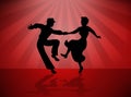 Swing Dance Couple , illustration Royalty Free Stock Photo