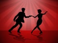 Swing Dance Couple , illustration Royalty Free Stock Photo
