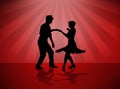 Swing Dance Couple , illustration Royalty Free Stock Photo