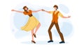Swing Dance Party Dancing Young Couple Vector Royalty Free Stock Photo