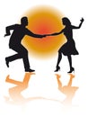 Swing Dancing Couple/ Vector Royalty Free Stock Photo