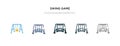 Swing game icon in different style vector illustration. two colored and black swing game vector icons designed in filled, outline