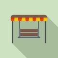 Swing garden chair icon, flat style