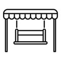 Swing garden chair icon, outline style