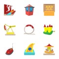 Swing icons set, cartoon style