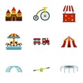 Swing icons set, flat style Royalty Free Stock Photo