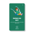 swing kid boy vector