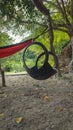 swing made of car tires Royalty Free Stock Photo