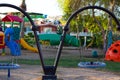 Swing nest on a playground on a sunny day