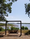 A swing overlooking the waterfront in Sunset Beach, North Carolina Royalty Free Stock Photo