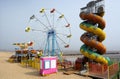 Beach funfair rides Royalty Free Stock Photo