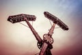 Swing ride going around at a fair. entertainment amusement park Royalty Free Stock Photo