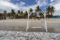 Swing with rope on the beach Royalty Free Stock Photo