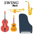 Swing Ska Electronic Latin Blues Jazz Country Reggae Rock Blues Music Vector Royalty Free Stock Photo