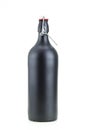 Swing top black clay bottle