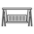 Swing wood bench icon, outline style