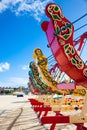 Swingboats on the beach