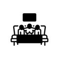 Black solid icon for Swingers, debonair and happy