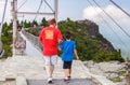 Swinging Bridge -Man with Boy Conquering Fear