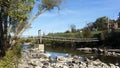 Swinging Bridge over Bonnechere River, Renfrew, Ontario Royalty Free Stock Photo