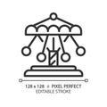 Swinging chain carousel pixel perfect linear icon