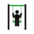 Swinging child silhouette icon