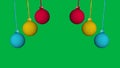 swinging Christmas Ball on green screen animation