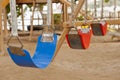 Swings in a childrens play area