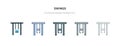 Swings icon in different style vector illustration. two colored and black swings vector icons designed in filled, outline, line