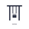 swings icon on white background. Simple element illustration from kid and baby concept