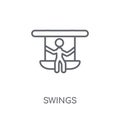 Swings linear icon. Modern outline Swings logo concept on white