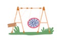 Swings are Suspended Seats That Swing Back And Forth, Bringing A Sense Of Freedom And Exhilaration, Vector Illustration