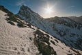 Swinica peak from Posrednia Turnia in Polish High Tatras during late autumn