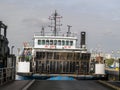 Bielik-type ferry operating across Swina river, Swinoujscie, Poland
