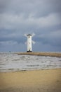 Swinoujscie, West Pomeranian - Poland - August 19, 2021: Windmill Stawa Mlyny on stormy and windy day