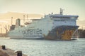 Swinoujscie, West Pomeranian - Poland - July 15, 2022: Passengers and cars ferry Cracovia sailing from Ystad to Swinoujscie.